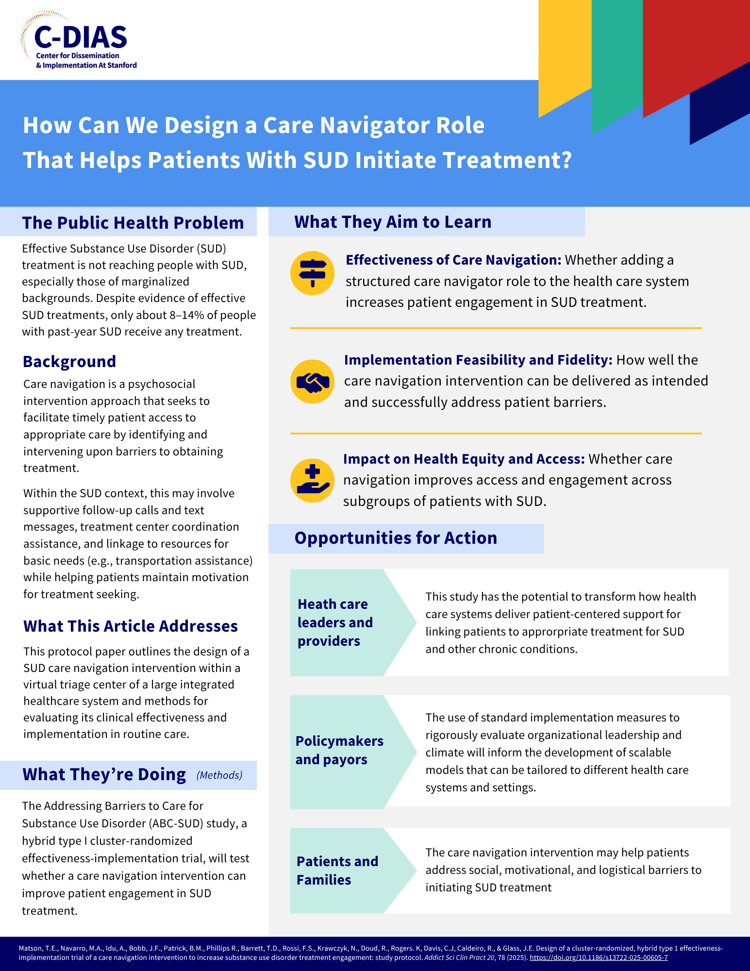 Matson _ Navarro. Design of a cluster-randomized_ hybrid type 1 effectiveness-implementation trial. Addict Sci Clin Pract. 2025.